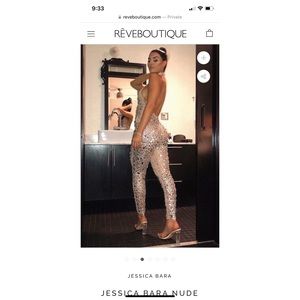 Jessica Bara Gaga Crystal Jumpsuit
